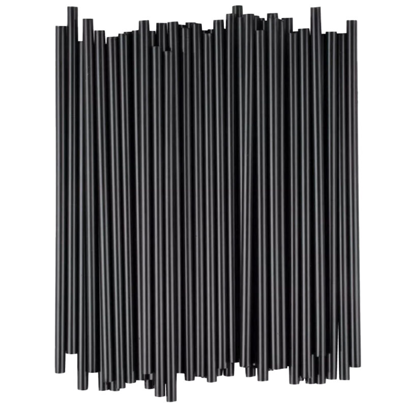 5-inch Black Plastic Stirrer / Sip Straws